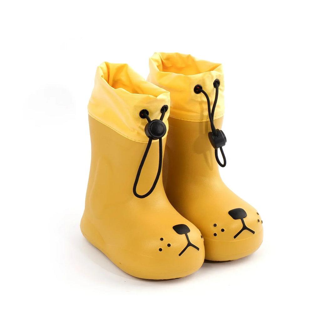 Gummistiefel mit Hundegesicht an der Spitze – wasserdichtes PVC, rutschfeste Sohle | Kinderstiefel