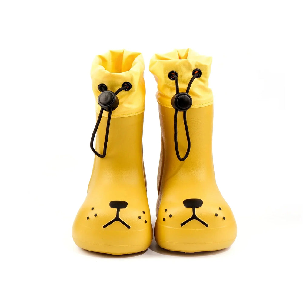 Gummistiefel mit Hundegesicht an der Spitze – wasserdichtes PVC, rutschfeste Sohle | Kinderstiefel