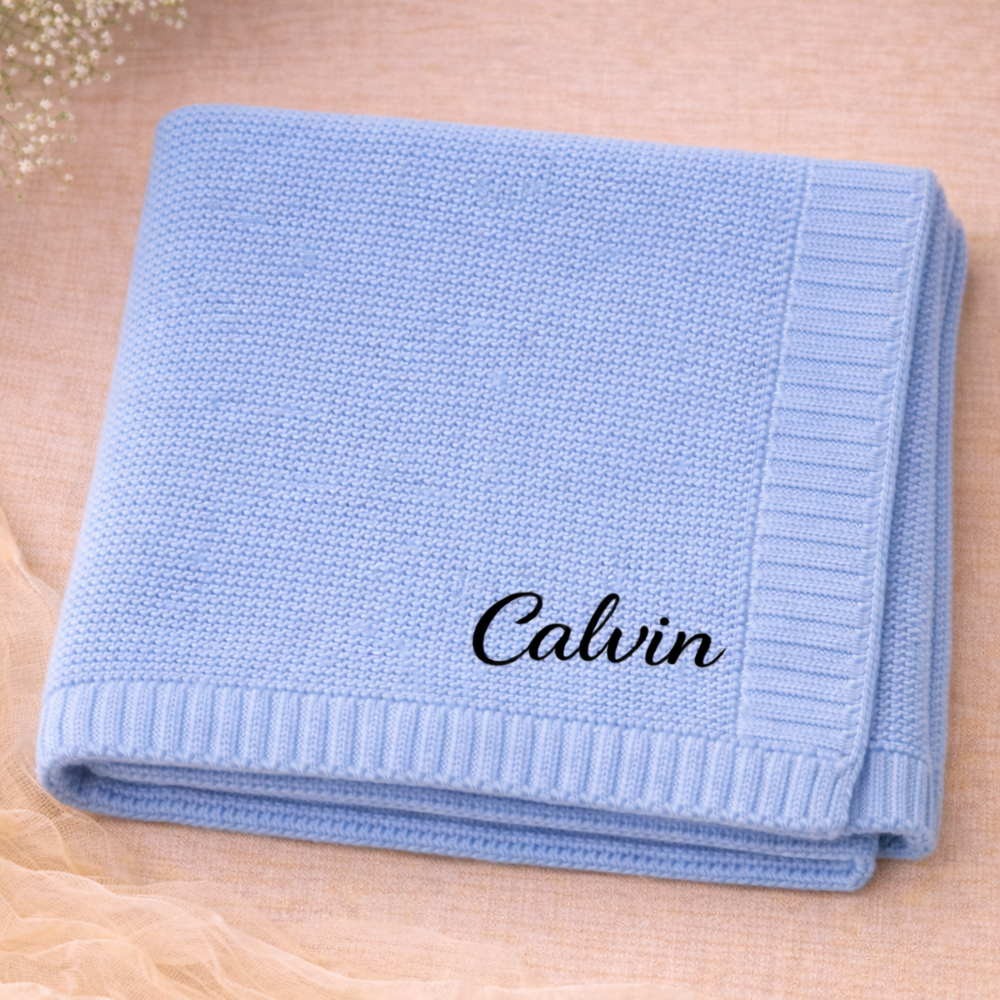 Personalisierte Babydecke mit Namen aus weicher Baumwolle