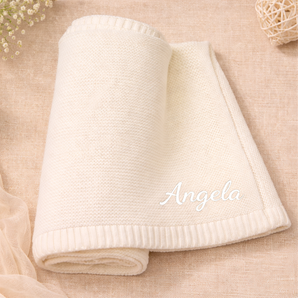 Personalisierte Babydecke mit Namen aus weicher Baumwolle