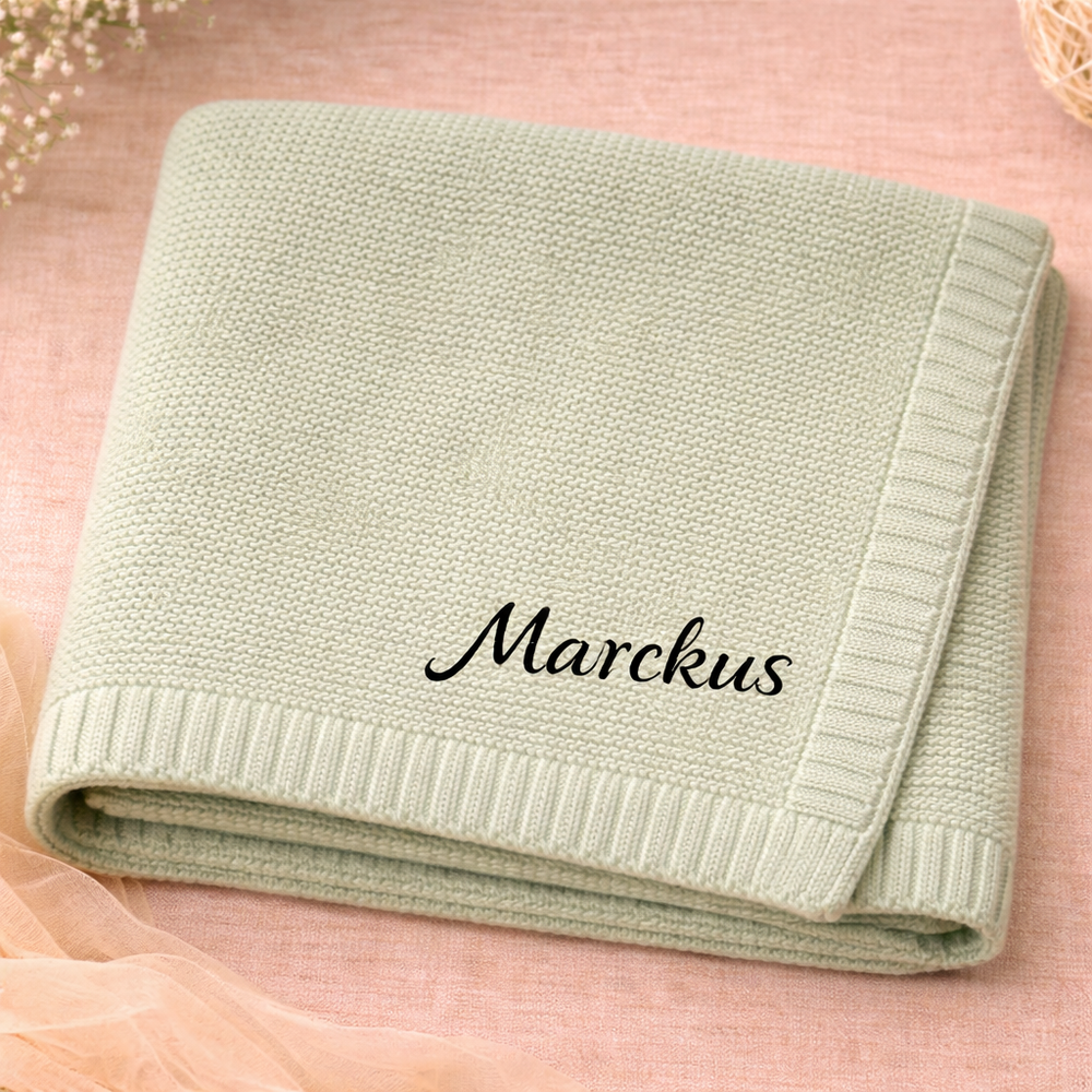 Personalisierte Babydecke mit Namen aus weicher Baumwolle