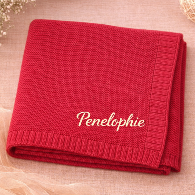 Personalisierte Babydecke mit Namen aus weicher Baumwolle