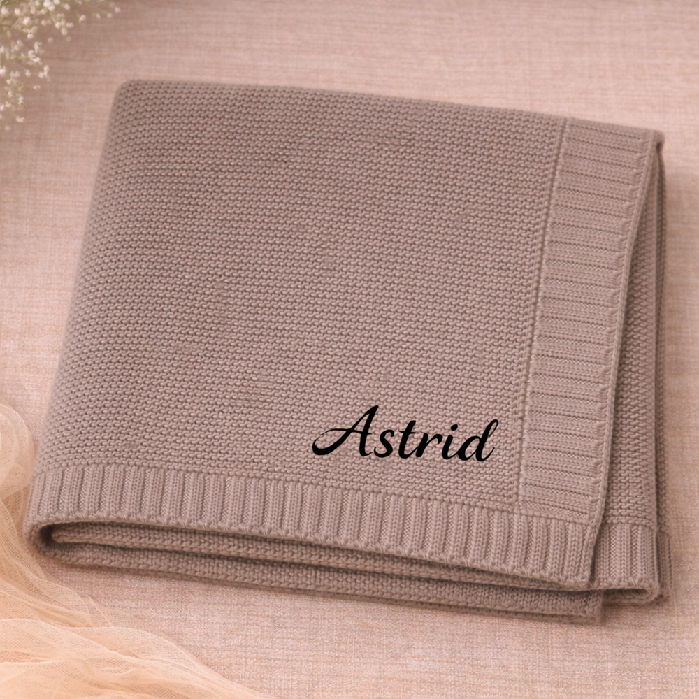 Personalisierte Babydecke mit Namen aus weicher Baumwolle