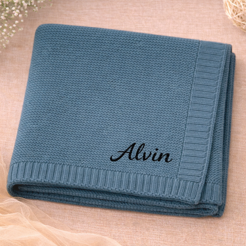 Personalisierte Babydecke mit Namen aus weicher Baumwolle