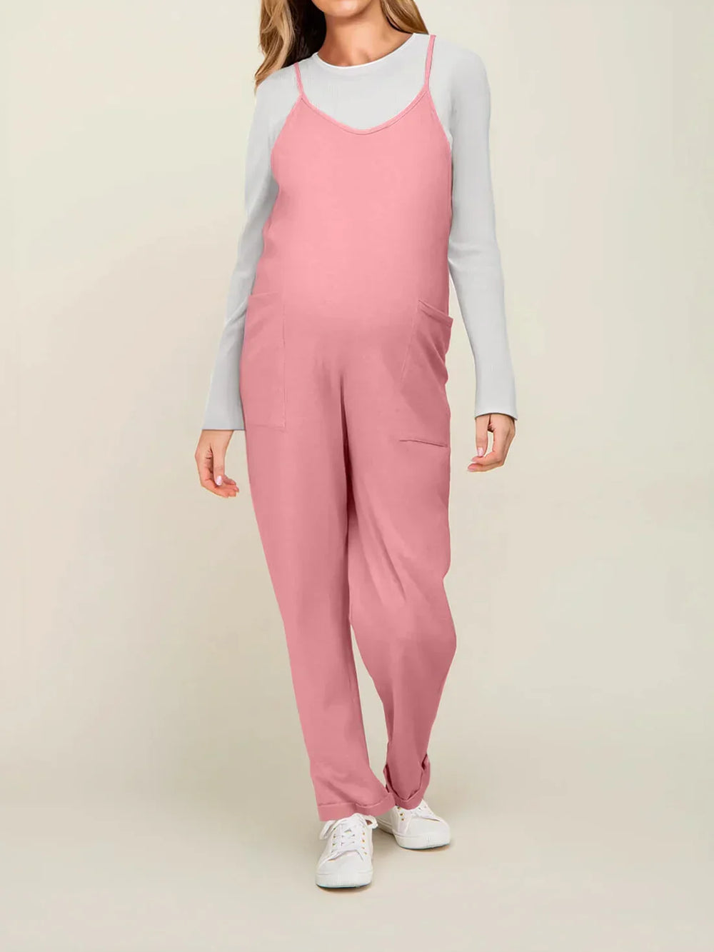Umstandsjumpsuit mit großen Taschen – lockere Passform, weicher Baumwollmix | Schwangerschaftsmode