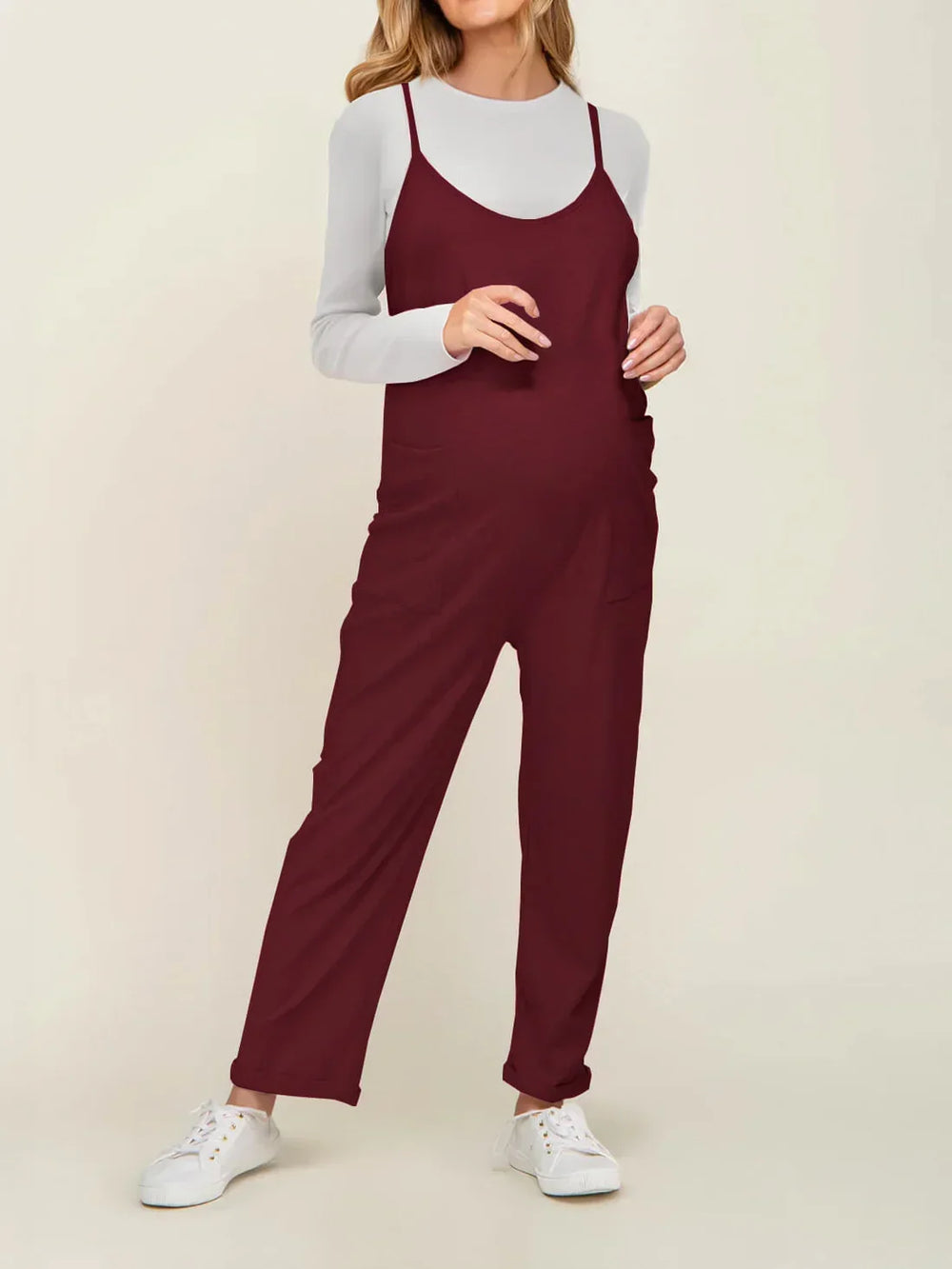 Umstandsjumpsuit mit großen Taschen – lockere Passform, weicher Baumwollmix | Schwangerschaftsmode