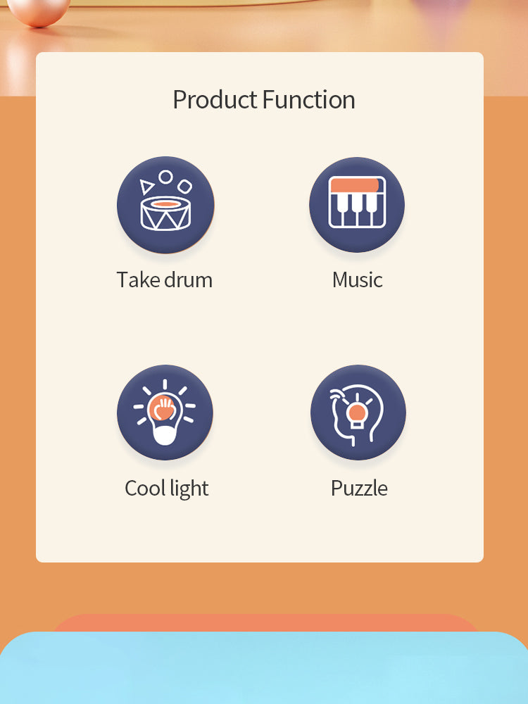 Kinderschlagzeug mit Licht & Sound – Pädagogisches Musikspielzeug für Baby & Kleinkind 1–5 Jahre