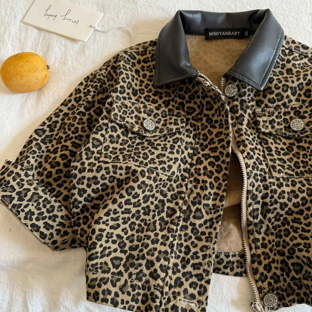 NAROO Leopard Kinderjacke – Leopardenmuster Unisex Baumwolle (0–8 Jahre)