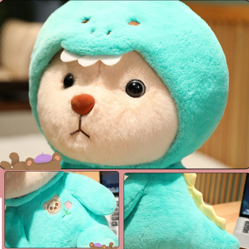 Plüsch-Teddybär 2-in-1 mit abnehmbarer Mütze – weiche Füllung, Handwäsche | Stofftier