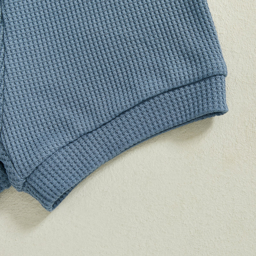 TeddyStripe Sommer-Set für Babys & Kleinkinder | Polo & Shorts | Atmungsaktive Baumwolle | 6 Monate–4 Jahre | Braun oder Blau Gestreift