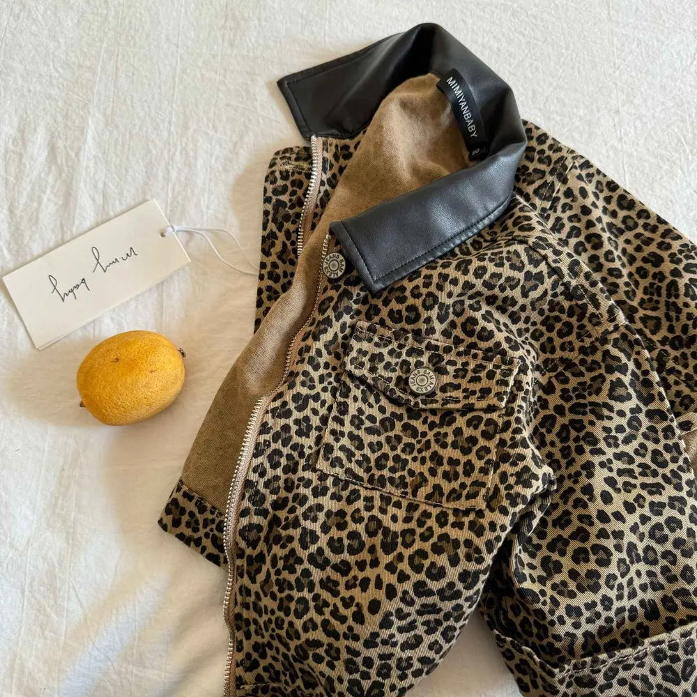 NAROO Leopard Kinderjacke – Leopardenmuster Unisex Baumwolle (0–8 Jahre)