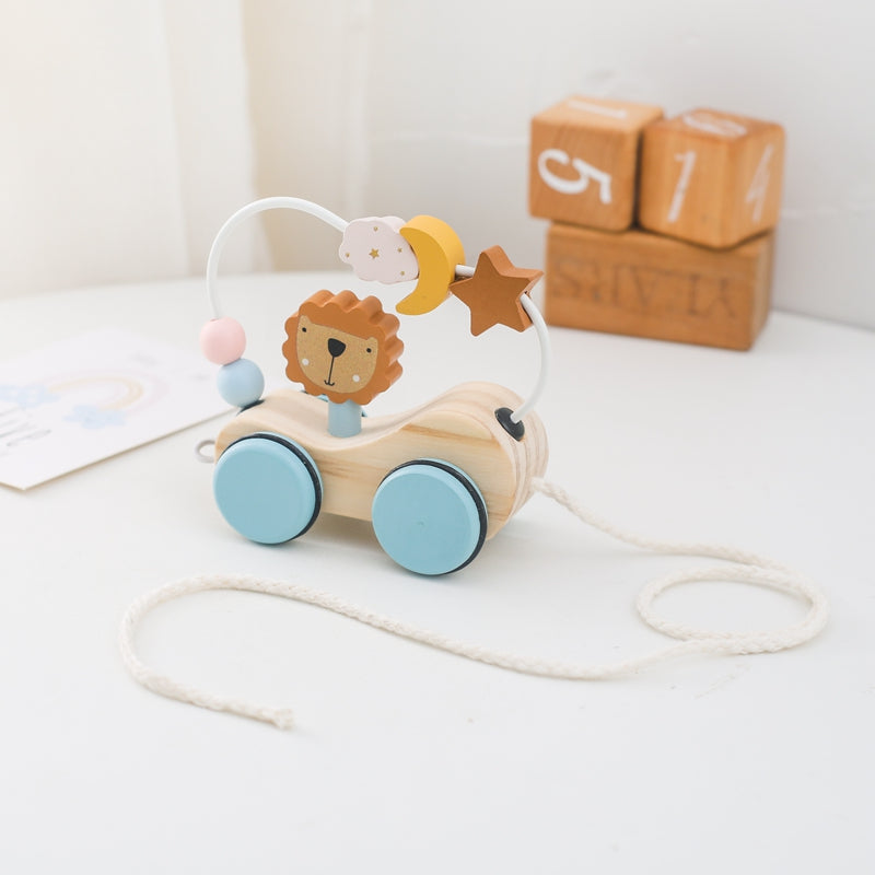 Holzzug mit Tieren Regenbogen – Koppelbares Spielzeug für Kleinkinder, Nachhaltiges Holz, ab 1 Jahr