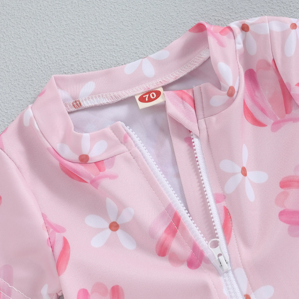 Bloomini Bade-Set für Mädchen | Bade-Overall & Sonnenhut | UV-Schutz | Schnell trocknend | 1-4 Jahre