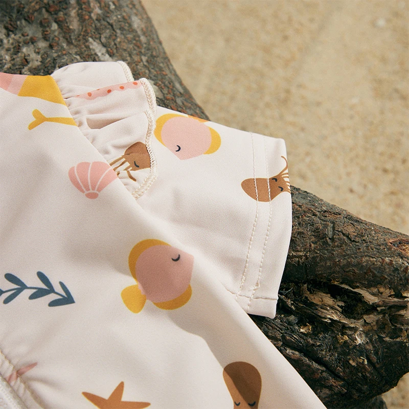 UV-Badeanzug mit Sonnenhut für Babys – Polyester Sommeroutfit – Reißverschluss (0–2 Jahre)