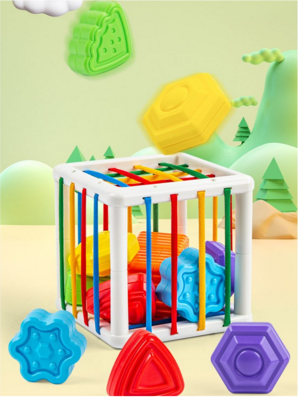 Sensorischer Formenwürfel - KibiTots Baby, Montessori, BPA-frei, ab 6 Monaten