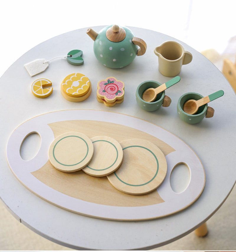 High Tea Set – Houten Speelset voor Meisjes en Jongens, Pastelkleuren, Educatief, Leeftijd 3+-More For Mini