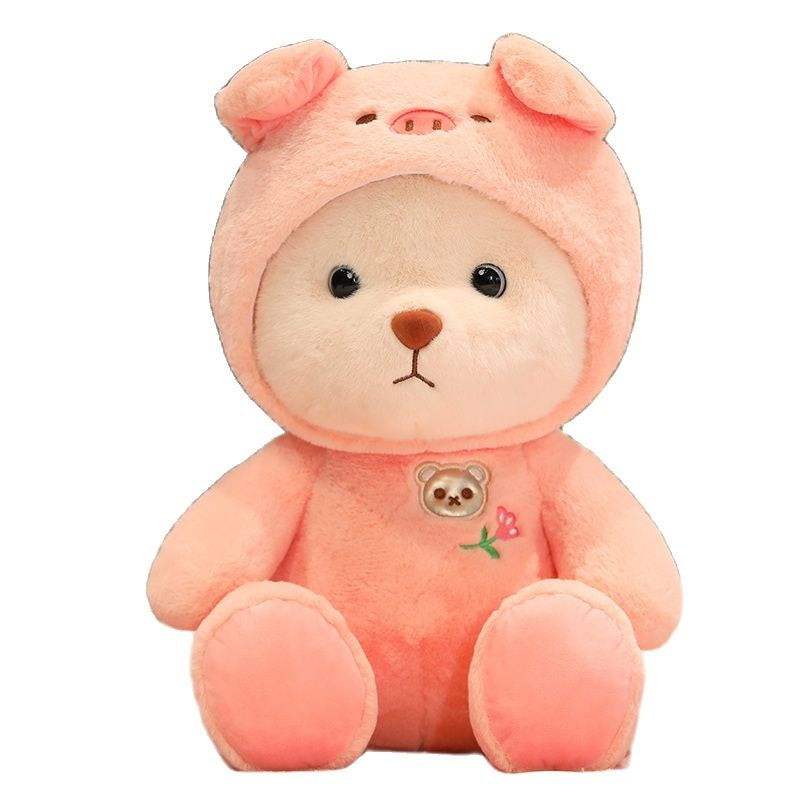 Plüsch-Teddybär 2-in-1 mit abnehmbarer Mütze – weiche Füllung, Handwäsche | Stofftier
