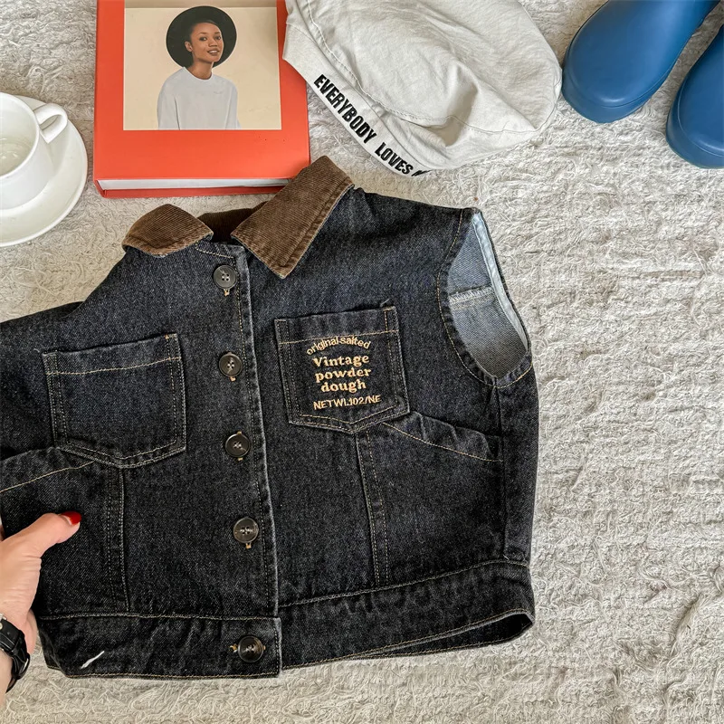 Kinder-Jeansweste – Denim Bodywarmer Ärmellos – Vintage Look (9 Monate–6 Jahre)