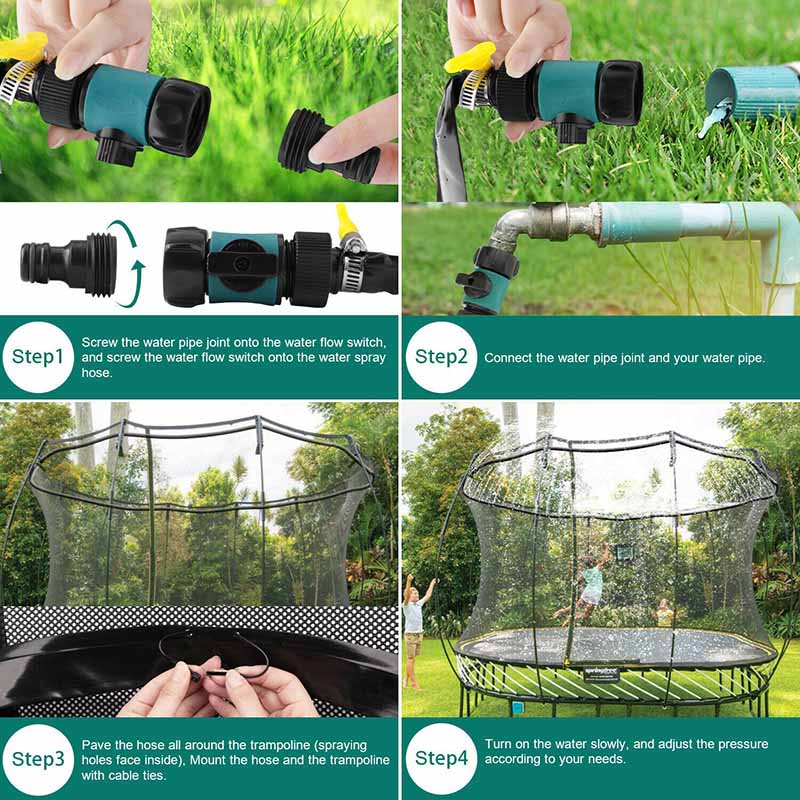 Trampolin-Sprinkler mit Wassernebel – Abkühlung & Spaß für Kinder | SpringFresh 12m