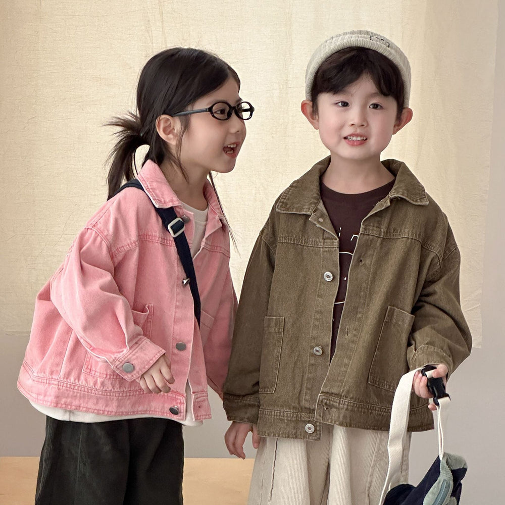 ClassicFit Kinder-Jeansjacke Unisex | Denim Jacke für Mädchen & Jungen | 1–10 Jahre | Zeitloses Design mit Taschen