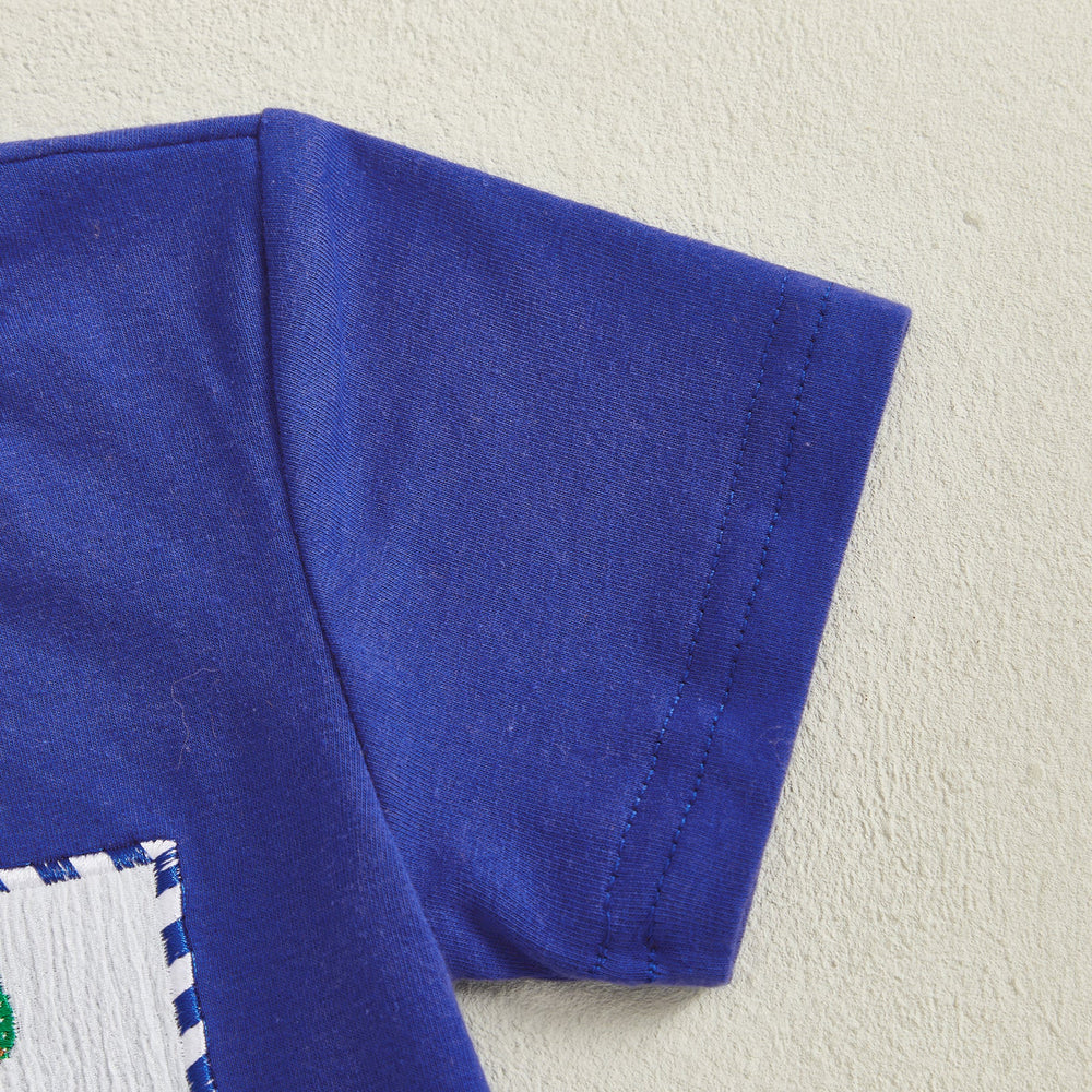 AppleTruck Sommer-Set Jungen | T-Shirt mit Apfel-Truck & Gestreifter Shorts | Baumwolle & Polyester | 6 Mon.–4 Jahre | Blau & Rot