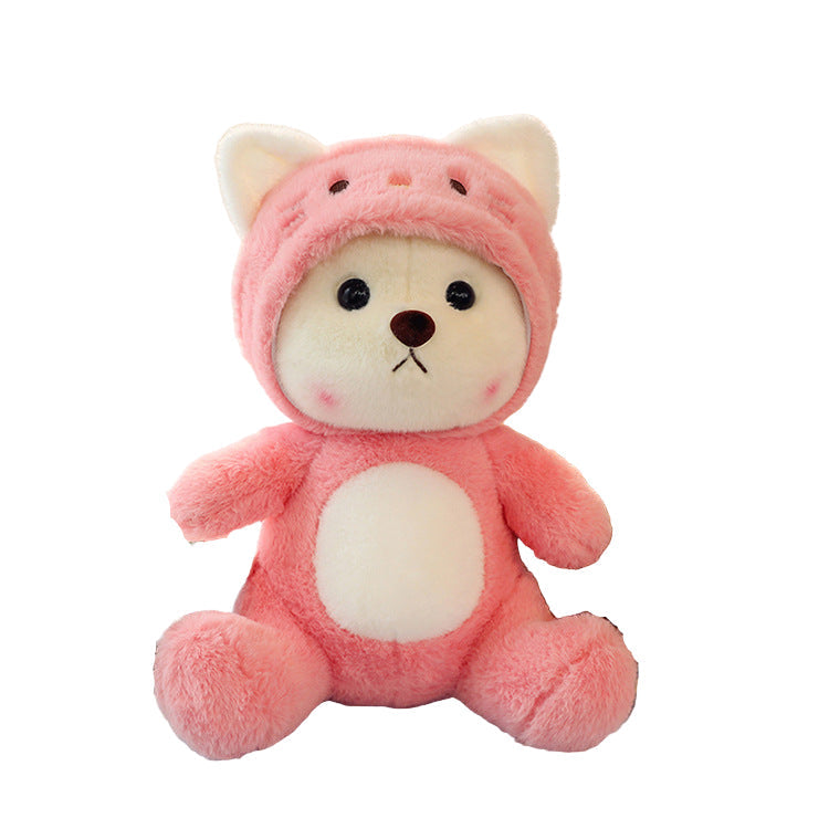 Plüsch-Teddybär 2-in-1 mit abnehmbarer Mütze – weiche Füllung, Handwäsche | Stofftier