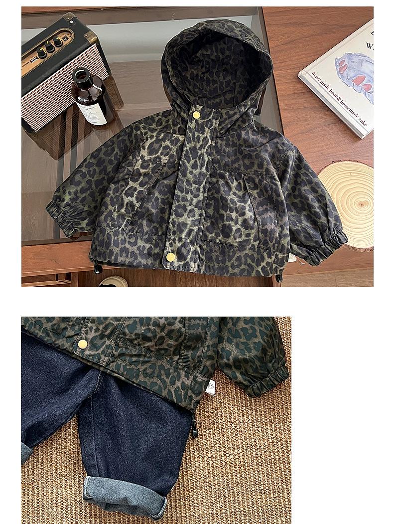 Windjas met Luipaard print en Capuchon - Savanna Meisjes, Bruin/Zwart, Polyester, Maat 0-5 Jaar-More For Mini