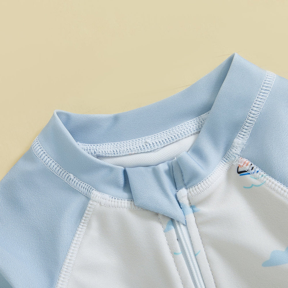 TurtlySafe Schwimmanzug für Babys & Kleinkinder | Lange Ärmel | UV-Schutz | Schildkröte, Palme oder Boot Print | 3 Monate–3 Jahre