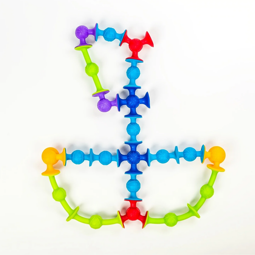 CleverPlay Saugspielzeug – Pädagogisches Bau & Konstruktionsspielzeug für Kinder