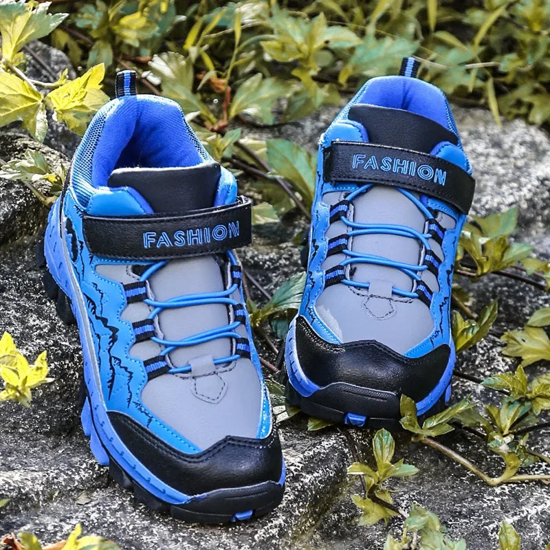 Wanderschuhe Kinder wasserdichtes Leder – gefüttert, rutschfeste Sohle, warm | Outdoorschuhe