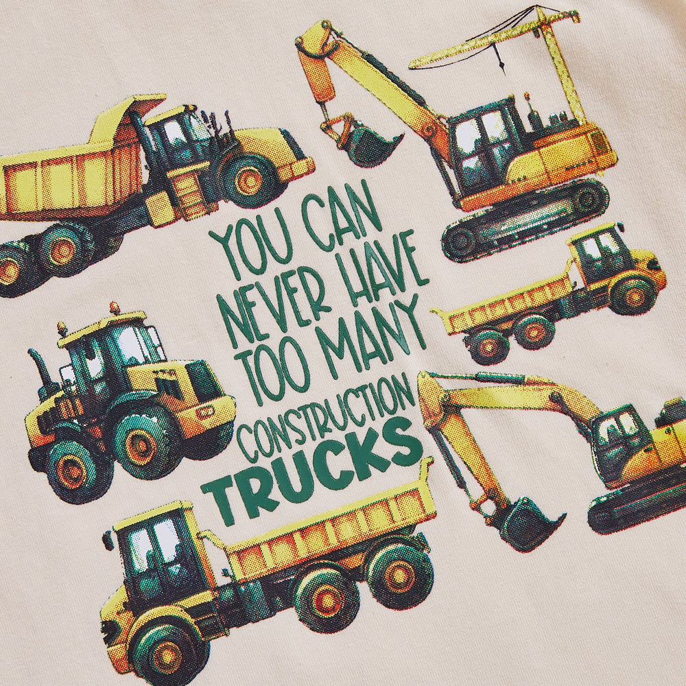 TruckPower Sommer-Set Jungen | T-Shirt mit Baufahrzeugen & Shorts | Baumwolle & Spandex | 12 Monate–5 Jahre | Cooles Baustellen-Outfit