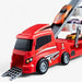 Spielzeug-Autotransporter mit 6 Rennautos – Ladefunktion, ohne Batterien | Lkw