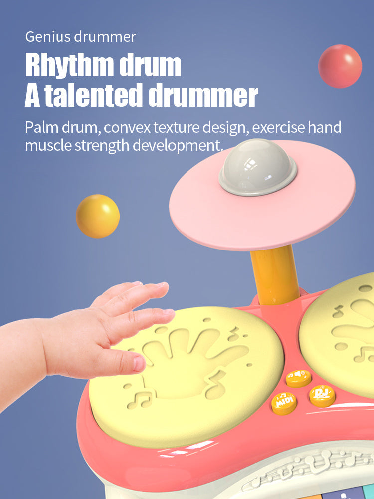 Kinderschlagzeug mit Licht & Sound – Pädagogisches Musikspielzeug für Baby & Kleinkind 1–5 Jahre