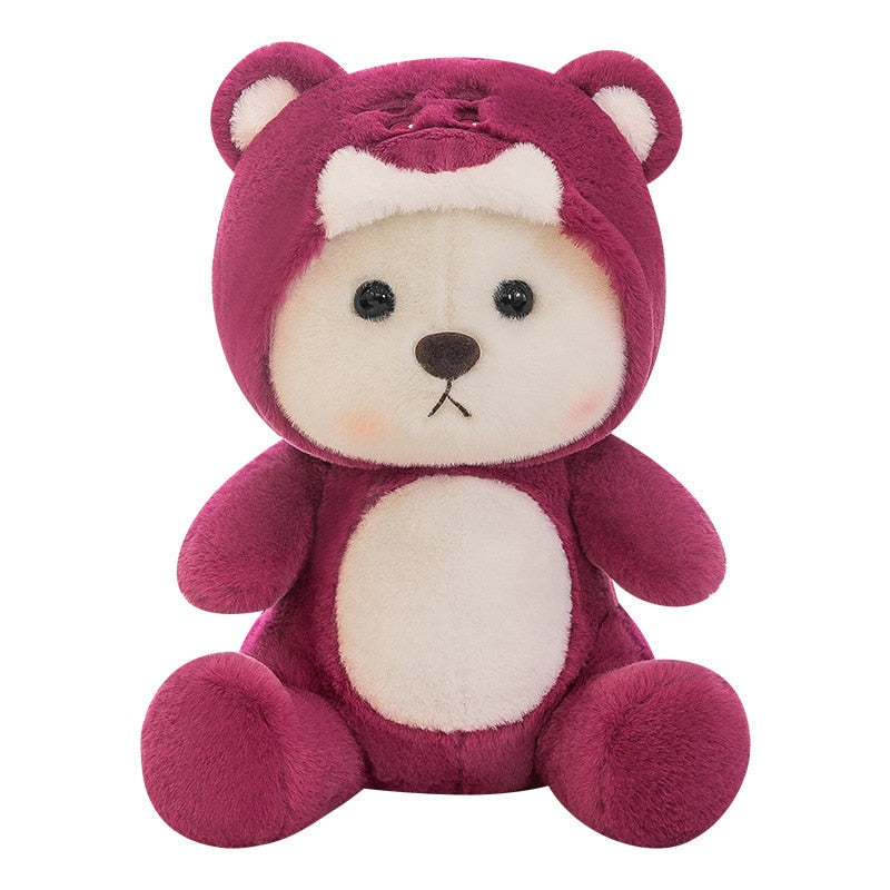 Plüsch-Teddybär 2-in-1 mit abnehmbarer Mütze – weiche Füllung, Handwäsche | Stofftier