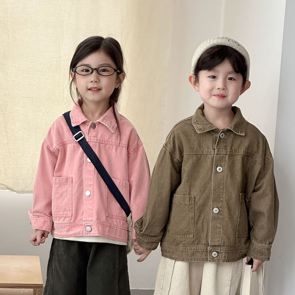 ClassicFit Kinder-Jeansjacke Unisex | Denim Jacke für Mädchen & Jungen | 1–10 Jahre | Zeitloses Design mit Taschen