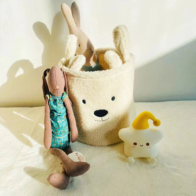 Weiche Teddy Aufbewahrungskorb für Kleinkinder – Faltbar, Waschbar & Niedliches Design