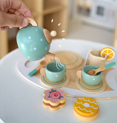 High Tea Set – Houten Speelset voor Meisjes en Jongens, Pastelkleuren, Educatief, Leeftijd 3+-More For Mini