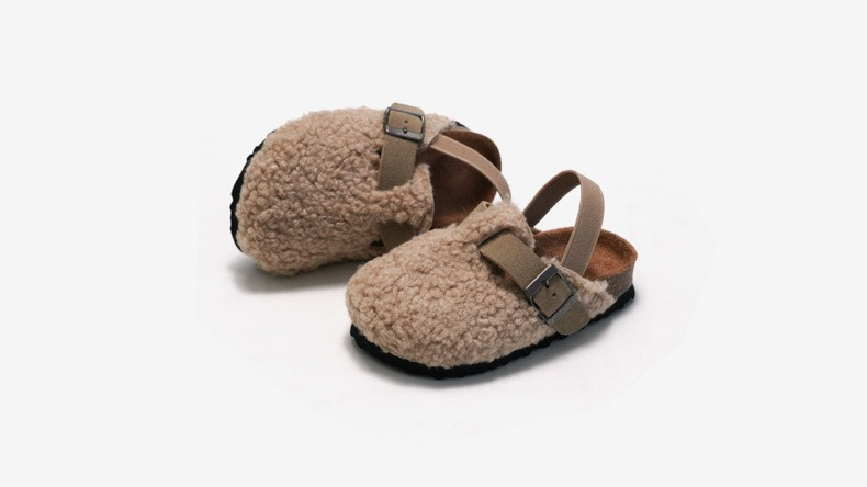 Instappers met Wol - Luanda Unisex, Beige/Bruin, Schapenvacht, Maat 20-34-More For Mini
