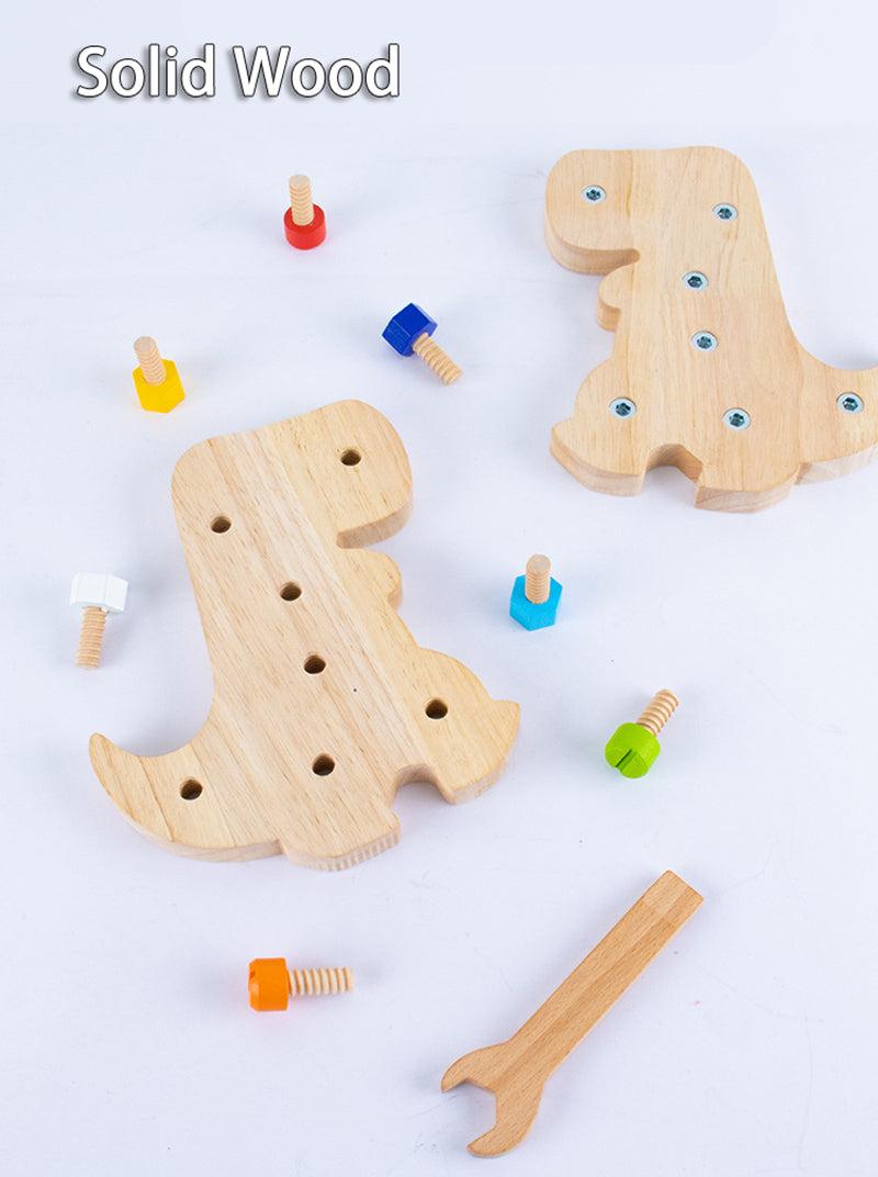 Hölzernes 3D Dino-Bauset – Pädagogisches STEM-Spielzeug, Bauen & Spielen, Motorische Entwicklung, ab 2 Jahren