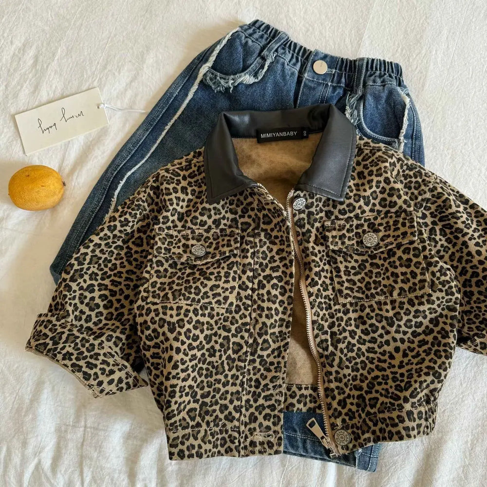 NAROO Leopard Kinderjacke – Leopardenmuster Unisex Baumwolle (0–8 Jahre)