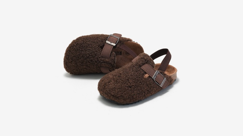 Instappers met Wol - Luanda Unisex, Beige/Bruin, Schapenvacht, Maat 20-34-More For Mini