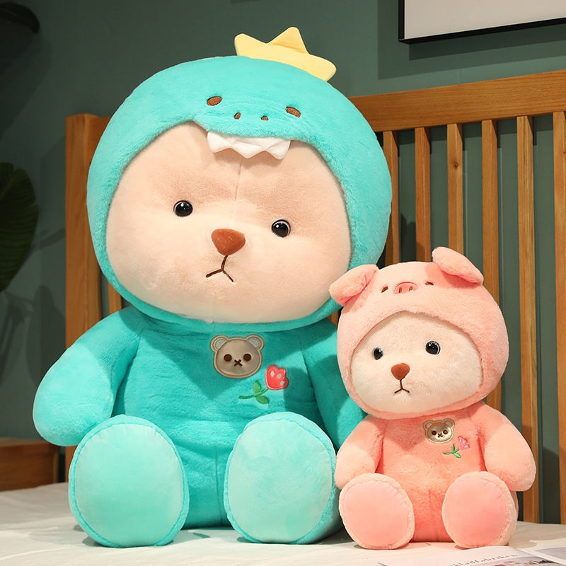 Plüsch-Teddybär 2-in-1 mit abnehmbarer Mütze – weiche Füllung, Handwäsche | Stofftier
