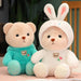 Plüsch-Teddybär 2-in-1 mit abnehmbarer Mütze – weiche Füllung, Handwäsche | Stofftier