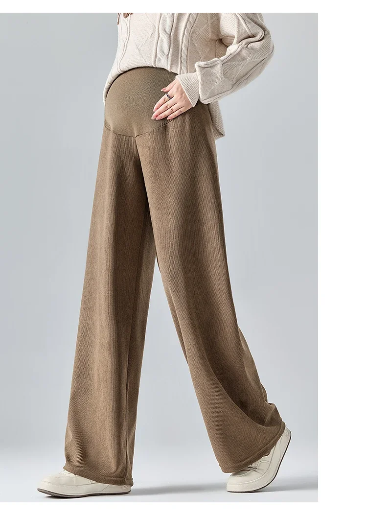 Umstands Hose aus Baumwolle mit Bauchband – Bequemer Rippstoff – Weite Hosenbeine (M–3XL)