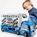 Spielzeug-Autotransporter mit 6 Rennautos – Ladefunktion, ohne Batterien | Lkw