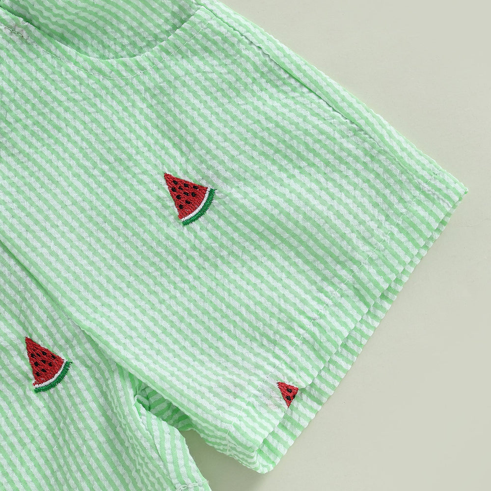 Watermelon Sommer-Set Baby & Kleinkind | Unisex T-Shirt & kurze Hose | Obstmuster Outfit 6 Monate–4 Jahre | Baumwolle & Polyester