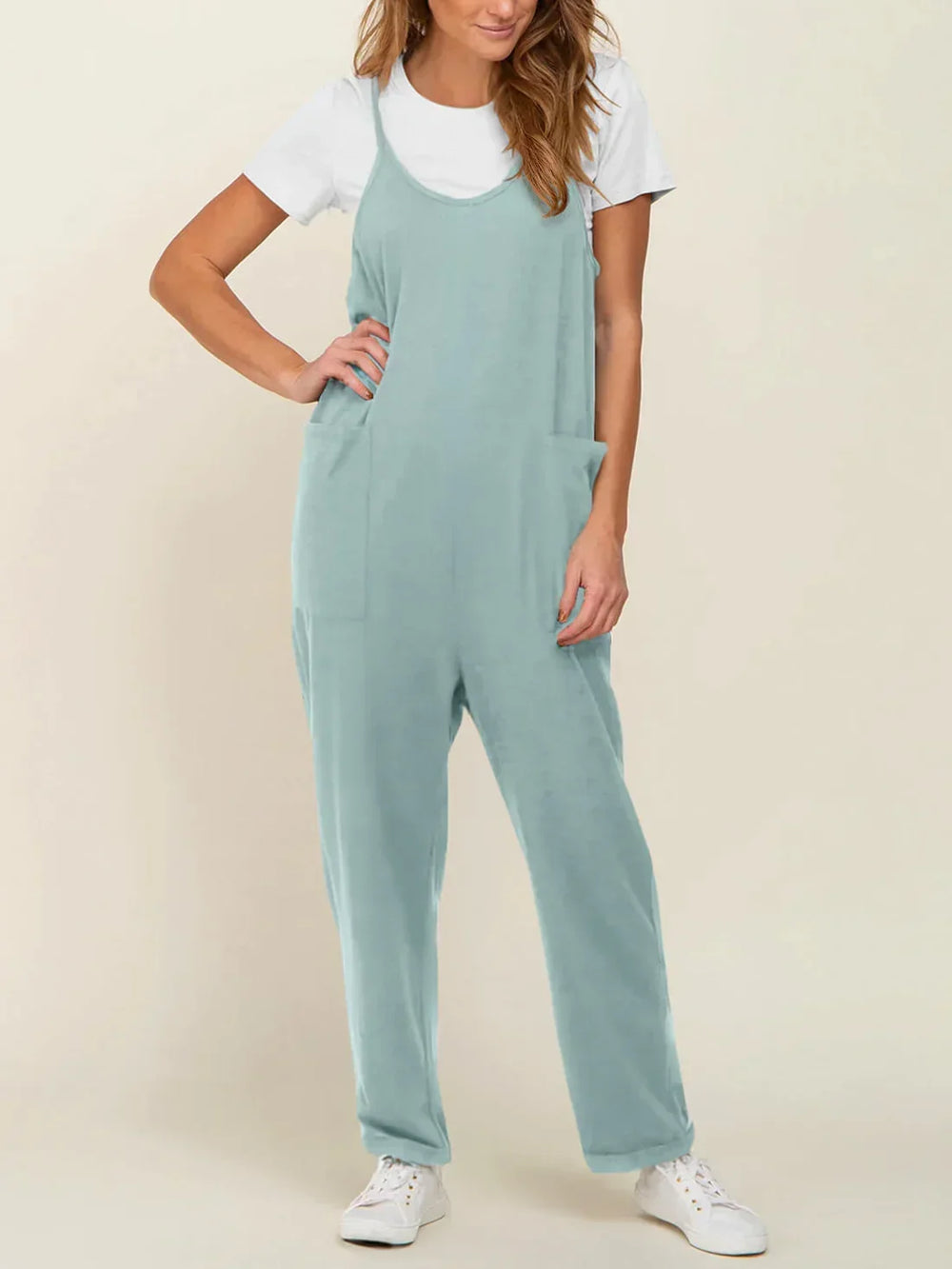 Umstandsjumpsuit mit großen Taschen – lockere Passform, weicher Baumwollmix | Schwangerschaftsmode