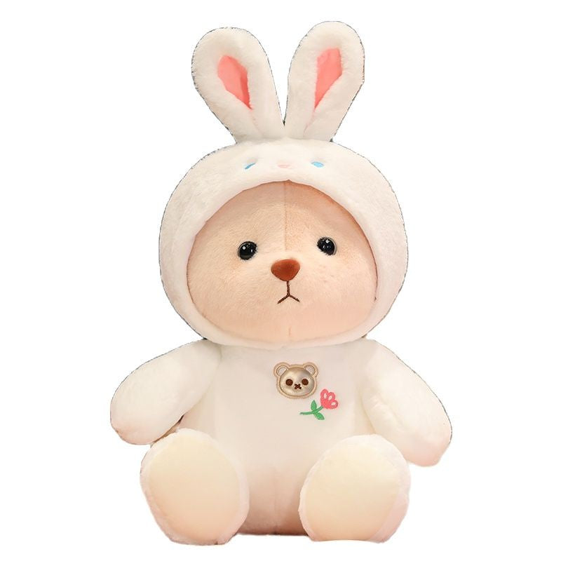 Plüsch-Teddybär 2-in-1 mit abnehmbarer Mütze – weiche Füllung, Handwäsche | Stofftier