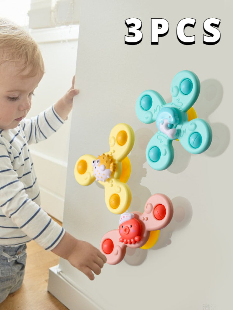 3 teilige Fidget Spinner Set - Sensorisches Badespielzeug für Kleinkinder