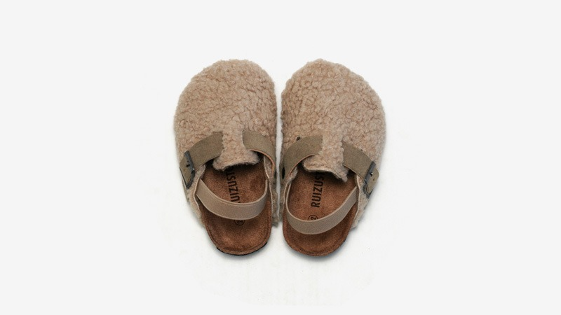 Instappers met Wol - Luanda Unisex, Beige/Bruin, Schapenvacht, Maat 20-34-More For Mini